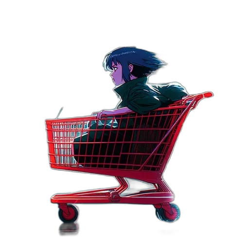 robot, hair, car, creature, vaporwave, cyberpunk, anime, concept art transparent PNG cut-out