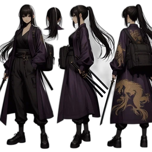 concept art, fantasy art, cyberpunk, anime, dark, monochrome, earth tones, golden transparent PNG cut-out
