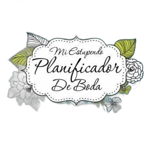 wedding, planner, book, blue, floral, pattern, cover, titled transparent PNG cut-out