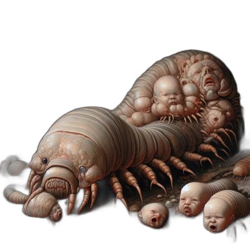 creature, hair, animal, food, concept art, 3d render, photorealistic, fantasy art transparent PNG cut-out