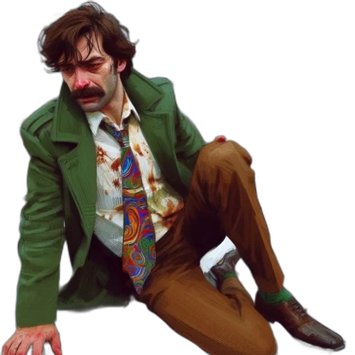 jacket, staff, concept art, photorealistic, fantasy art, comic book art, green, man transparent PNG cut-out