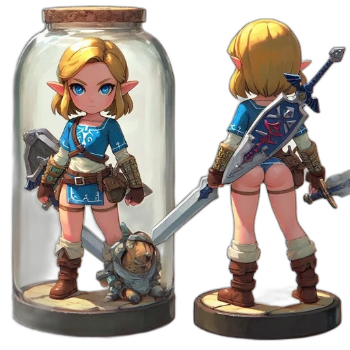 concept art, fantasy art, 3d render, pixel art, illustrated, figure, female, character transparent PNG cut-out