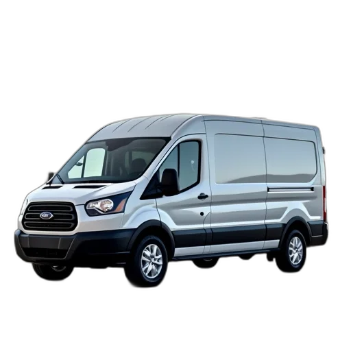 car, 3d render, 2020, ford, transit, cargo, van, parking transparent PNG cut-out