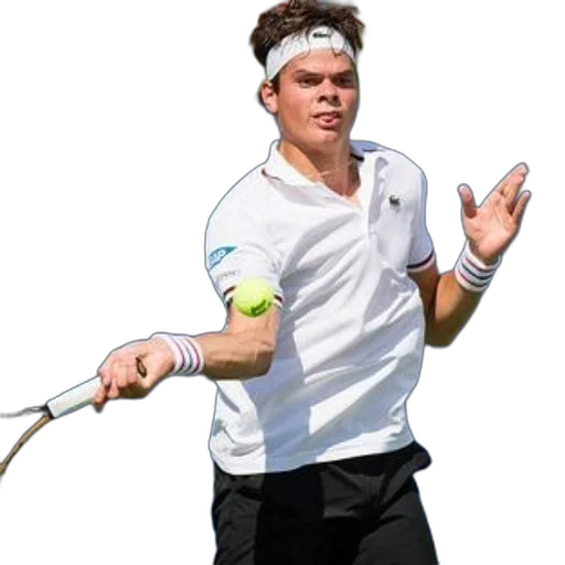 staff, tennis, player, action, wearing, white, shirt, black transparent PNG cut-out