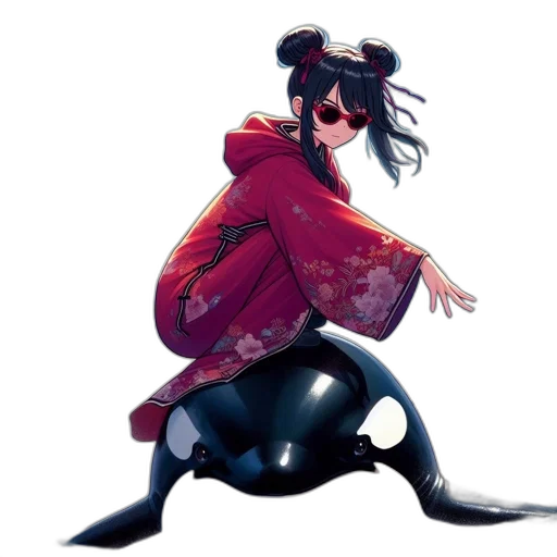 jacket, concept art, anime, fantasy art, cyberpunk, red, dark, neon transparent PNG cut-out