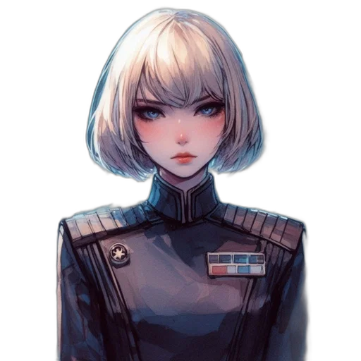 jacket, robot, face, staff, cyberpunk, anime, concept art, pixel art transparent PNG cut-out