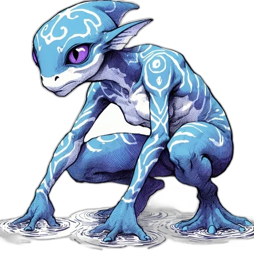 dragon, creature, animal, staff, concept art, fantasy art, pixel art, blue transparent PNG cut-out