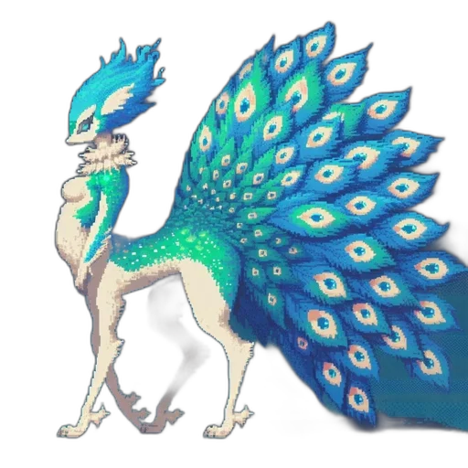 dragon, creature, animal, staff, concept art, fantasy art, pixel art, vaporwave transparent PNG cut-out