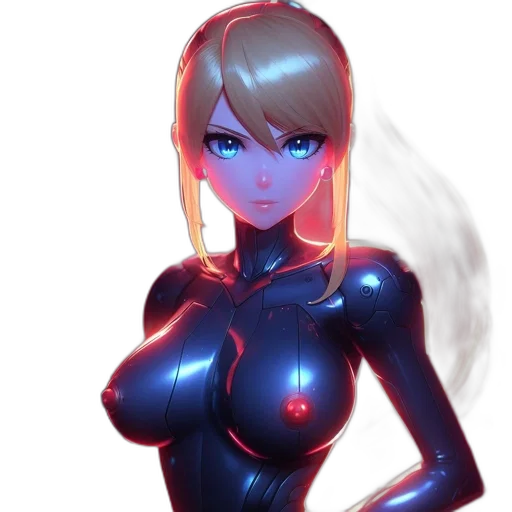 robot, dress, mask, concept art, 3d render, fantasy art, anime, neon lights transparent PNG cut-out