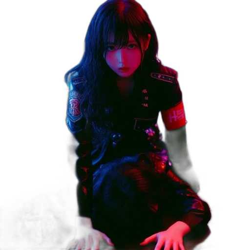 dress, creature, photorealistic, cyberpunk, anime, concept art, neon lights, outer space transparent PNG cut-out