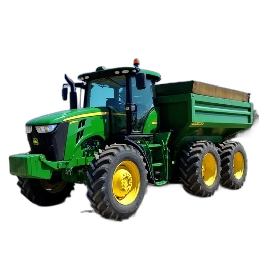 photorealistic, green, john, deere, tractor, large, grain, hopper transparent PNG cut-out