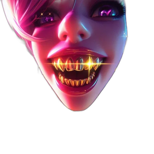 mask, face, creature, robot, cyberpunk, concept art, 3d render, vaporwave transparent PNG cut-out