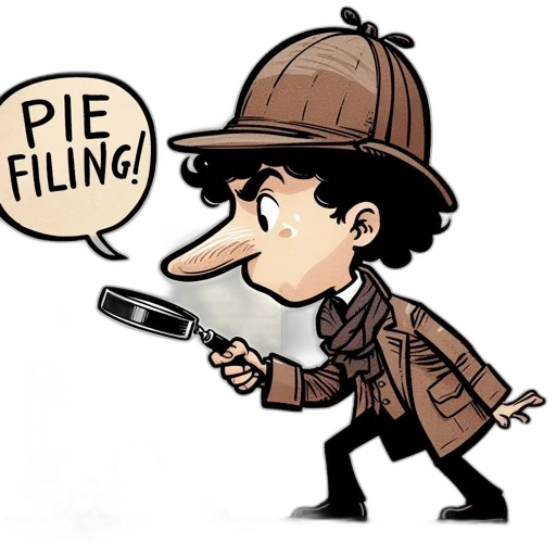 cartoon, comic book art, concept art, sherlock, holmes, depicted, character, investigates transparent PNG cut-out