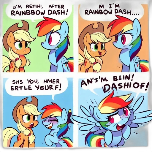 little, pony, characters, rainbow, dash, applejack, engage, comedic transparent PNG cut-out