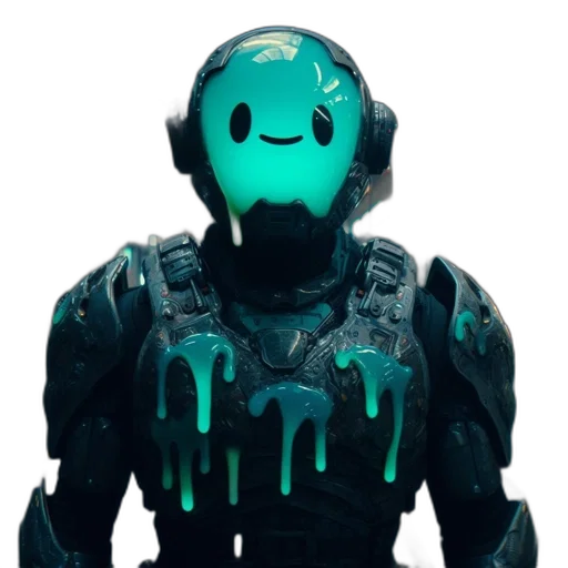 robot, mask, creature, face, concept art, 3d render, pixel art, cyberpunk transparent PNG cut-out