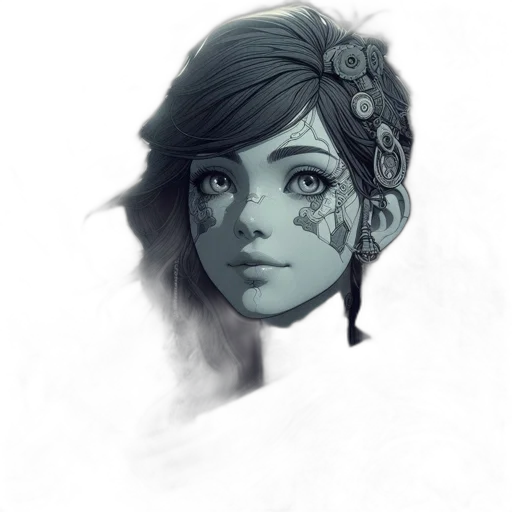 face, mask, crown, robot, fantasy art, concept art, photorealistic, pencil sketch transparent PNG cut-out