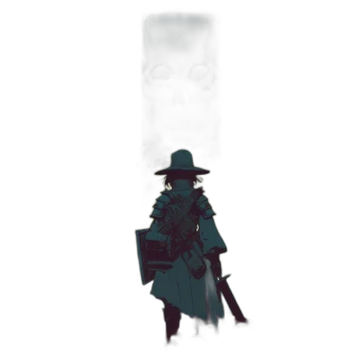 hat, mask, robot, weapon, concept art, pixel art, fantasy art, comic book art transparent PNG cut-out
