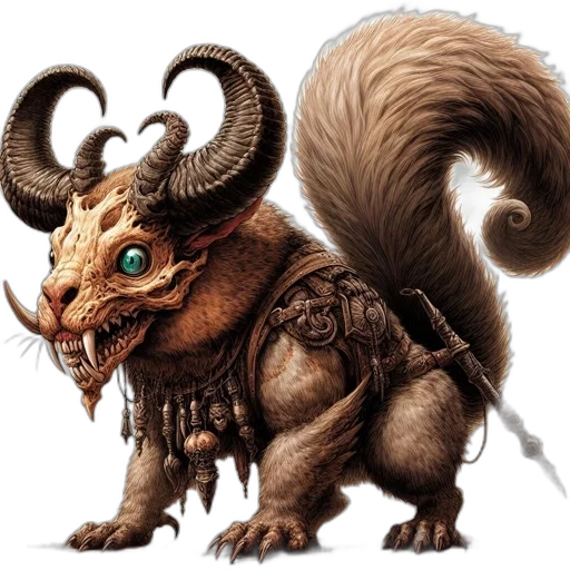 dragon, creature, animal, staff, concept art, fantasy art, fantastical, squirrel-like transparent PNG cut-out