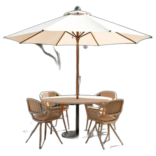 umbrella, furniture, staff, 3d render transparent PNG cut-out
