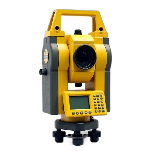 robot, staff, yellow, black, surveying, instrument, digital, display transparent PNG cut-out