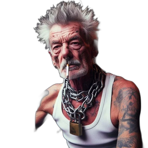 face, animal, staff, cyberpunk, photorealistic, concept art, fantasy art, tattooed transparent PNG cut-out