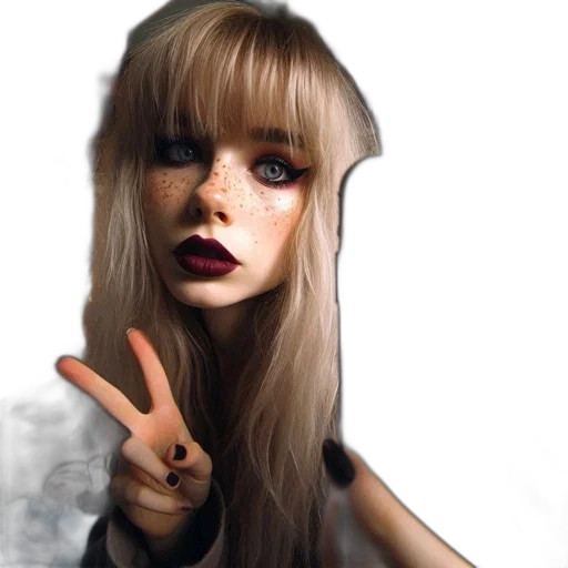hair, face, creature, mask, photorealistic, anime, cartoon, fantasy art transparent PNG cut-out