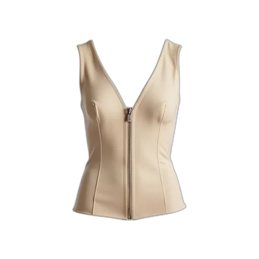 dress, jacket, earth tones, plain, sleeveless, v-neck, top, made transparent PNG cut-out