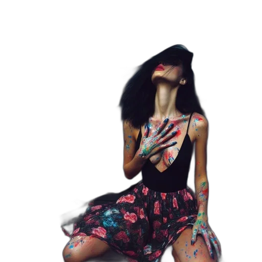 dress, creature, face, mask, photorealistic, cartoon, cyberpunk, concept art transparent PNG cut-out