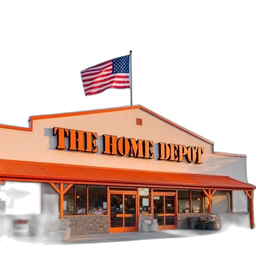 building, home, depot, store, american, flag, top transparent PNG cut-out