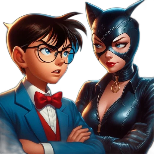 comic book art, cartoon, concept art, fantasy art, two, animated, characters, concerned transparent PNG cut-out