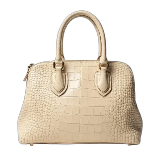 genuine, collection, crocodile, handbag, cream, matching, handles transparent PNG cut-out