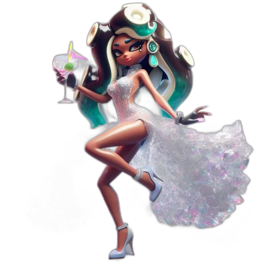 dress, concept art, fantasy art, pixel art, 3d render, elegant, animated, woman transparent PNG cut-out