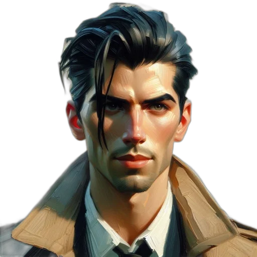 jacket, face, staff, mask, concept art, photorealistic, comic book art, fantasy art transparent PNG cut-out