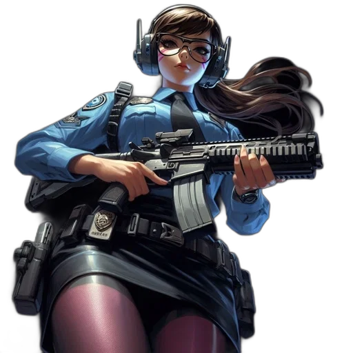 weapon, jacket, staff, concept art, cyberpunk, comic book art, pixel art, blue transparent PNG cut-out