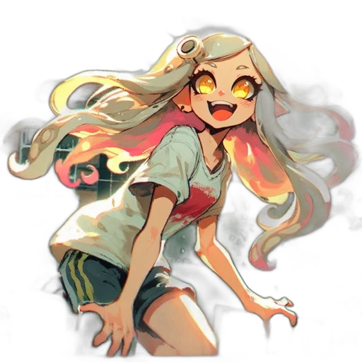 mask, staff, creature, jacket, watercolor, concept art, pixel art, anime transparent PNG cut-out