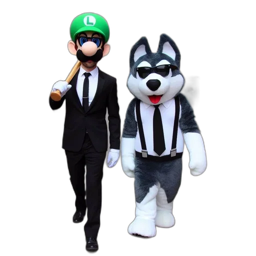animal, 3d render, concept art, pixel art, cartoon, monochrome, two, people transparent PNG cut-out