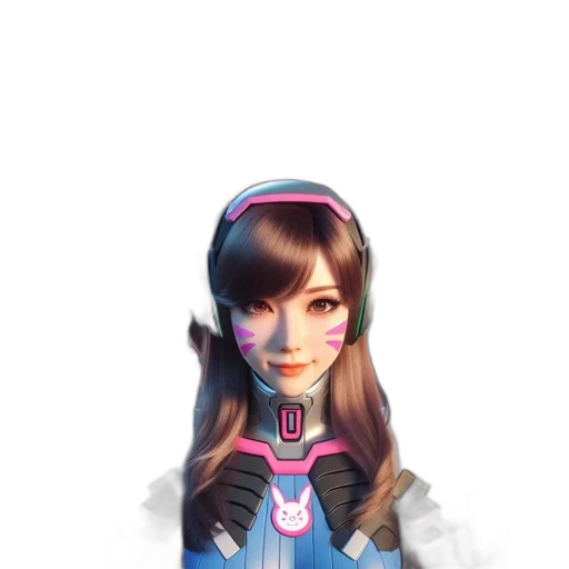 robot, face, staff, dress, 3d render, vaporwave, anime, concept art transparent PNG cut-out