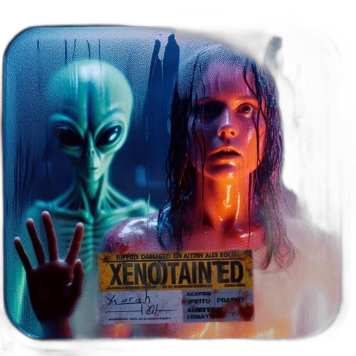 concept art, comic book art, cyberpunk, outer space, extraterrestrial, being, stands, separated transparent PNG cut-out