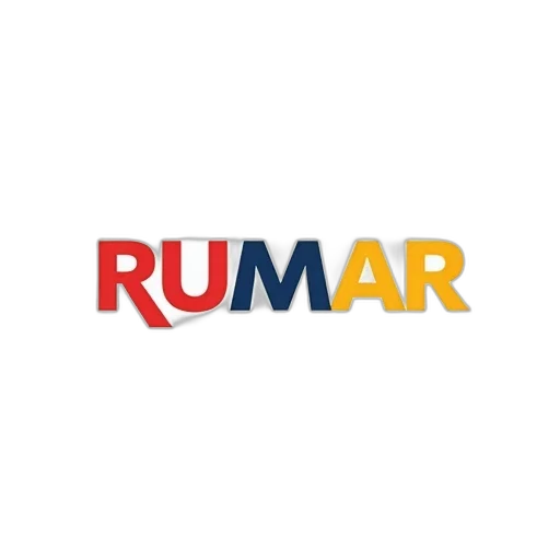 3d render, stylized, logo, word, rumar, sans-serif, font, letters transparent PNG cut-out