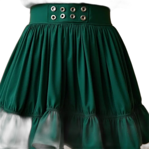 dress, 3d render, green, dark, monochrome, earth tones, close-up, pleated transparent PNG cut-out
