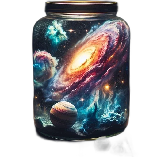 bottle, dress, food, fantasy art, concept art, pixel art, photorealistic, outer space transparent PNG cut-out