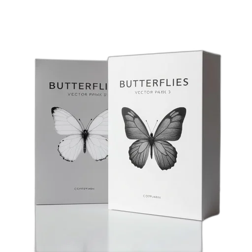 photorealistic, 3d render, second, image, shows, same, butterfly-themed, packaging transparent PNG cut-out