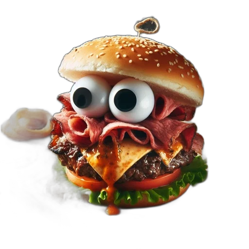 food, animal, creature, face, photorealistic, 3d render, concept art, pixel art transparent PNG cut-out