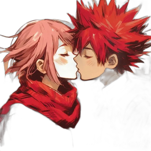 mask, anime, watercolor, pixel art, concept art, fire, red, two transparent PNG cut-out