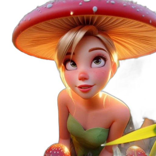 hat, food, 3d render, photorealistic, concept art, fantasy art, young, fairy-like transparent PNG cut-out