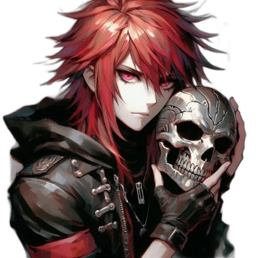 weapon, mask, jacket, face, concept art, fantasy art, pixel art, anime transparent PNG cut-out
