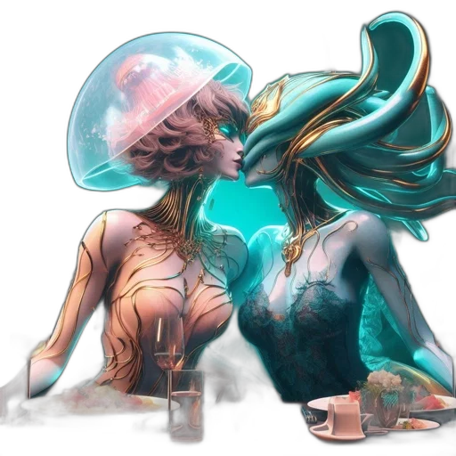 mask, crown, concept art, fantasy art, watercolor, comic book art, underwater, outer space transparent PNG cut-out