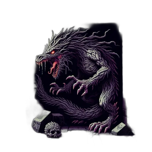 creature, dragon, animal, mask, concept art, fantasy art, pixel art, comic book art transparent PNG cut-out