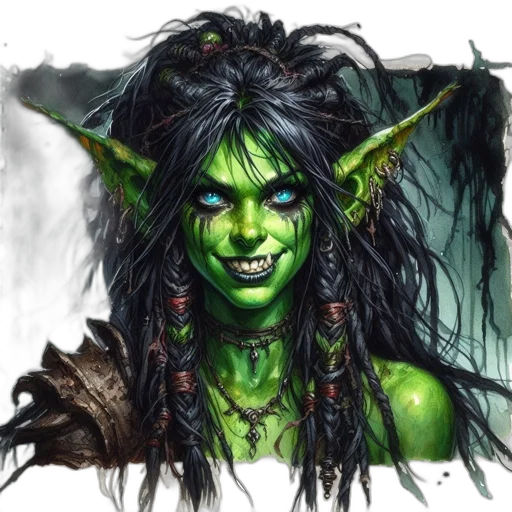 face, staff, fantasy art, concept art, photorealistic, comic book art, green, fantastical transparent PNG cut-out