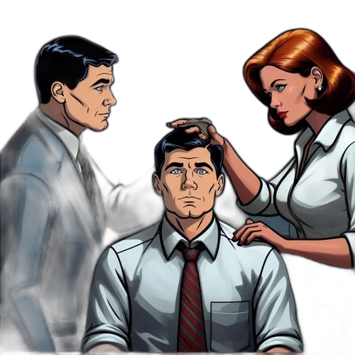 hair, staff, face, comic book art, concept art, cartoon, photorealistic, three transparent PNG cut-out